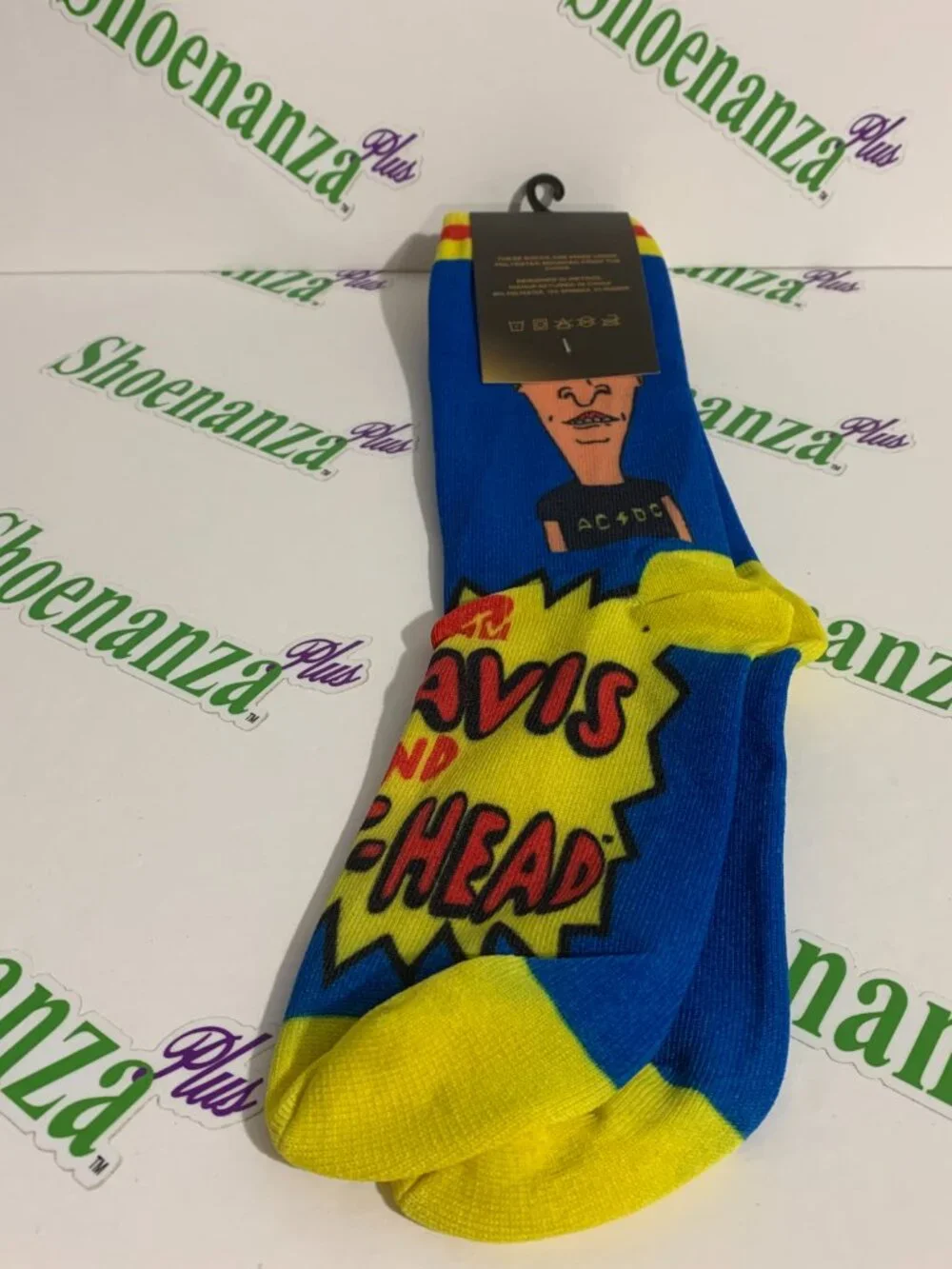 Headgear Classics Socks Bevis And Butthead MTV Crew Blue Mens Size 9 - 13